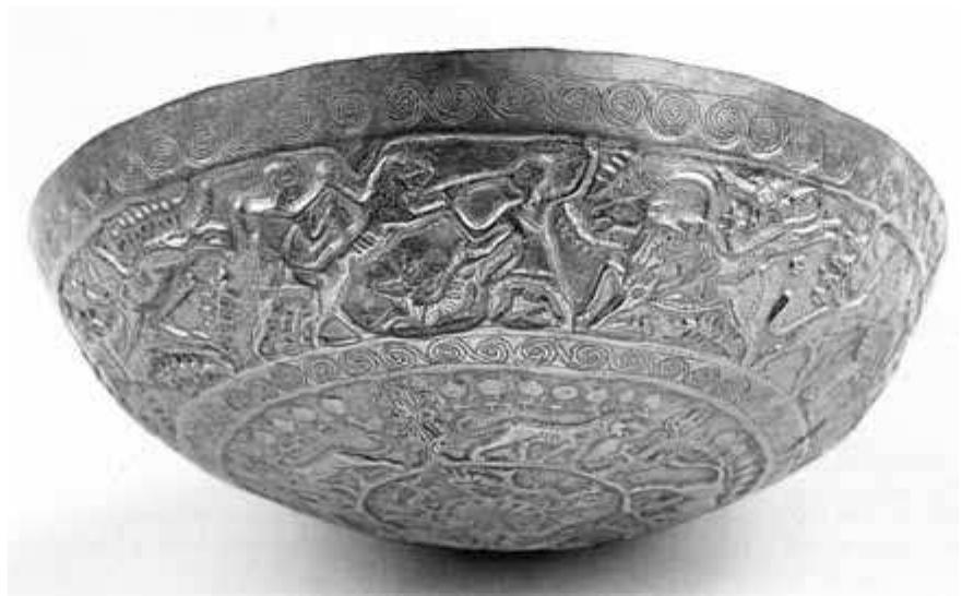 <p>Bowl with Hunting Scenes, Ugarit</p>
