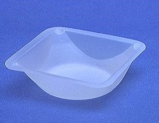 A plastic dish that sits on a balance