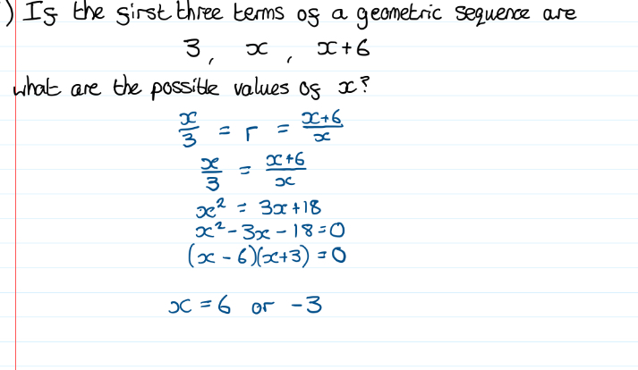<p>Calculate the common ratio using U2/U1 = U3/U2 </p><p>Then, multiply both sides by the denominators</p><p>Then solve quadratic</p>