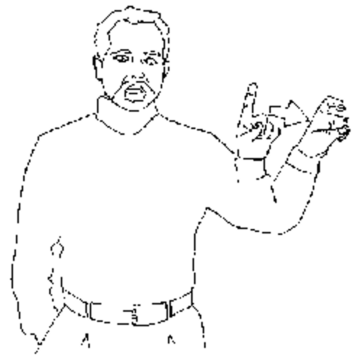 <p>1 handshape moves sideways and index finger curves to form x handshape.</p>