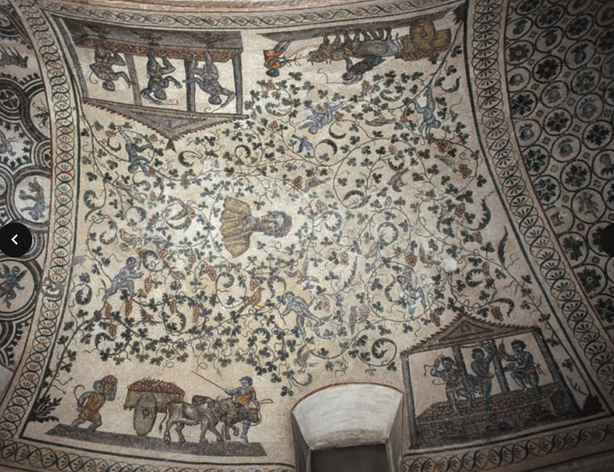 <p>mausoleumul santa constanza (mozaic de pe tavan)</p>
