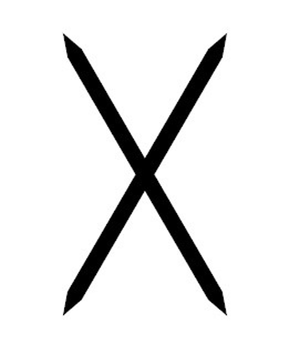 <p>Gift; A very positive rune indicating impending good fortune or a favorable outcome in relation to any undertaking currently underway, also friendship and reciprocity. Think: this involves two sides, giving and receiving. If twisted, could mean greed, dependence, loneliness, dishonesty, or unnecessary sacrifice.</p>