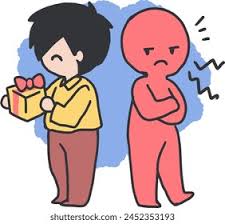 <p>Jealous</p><p>He is jealous of his brother </p>