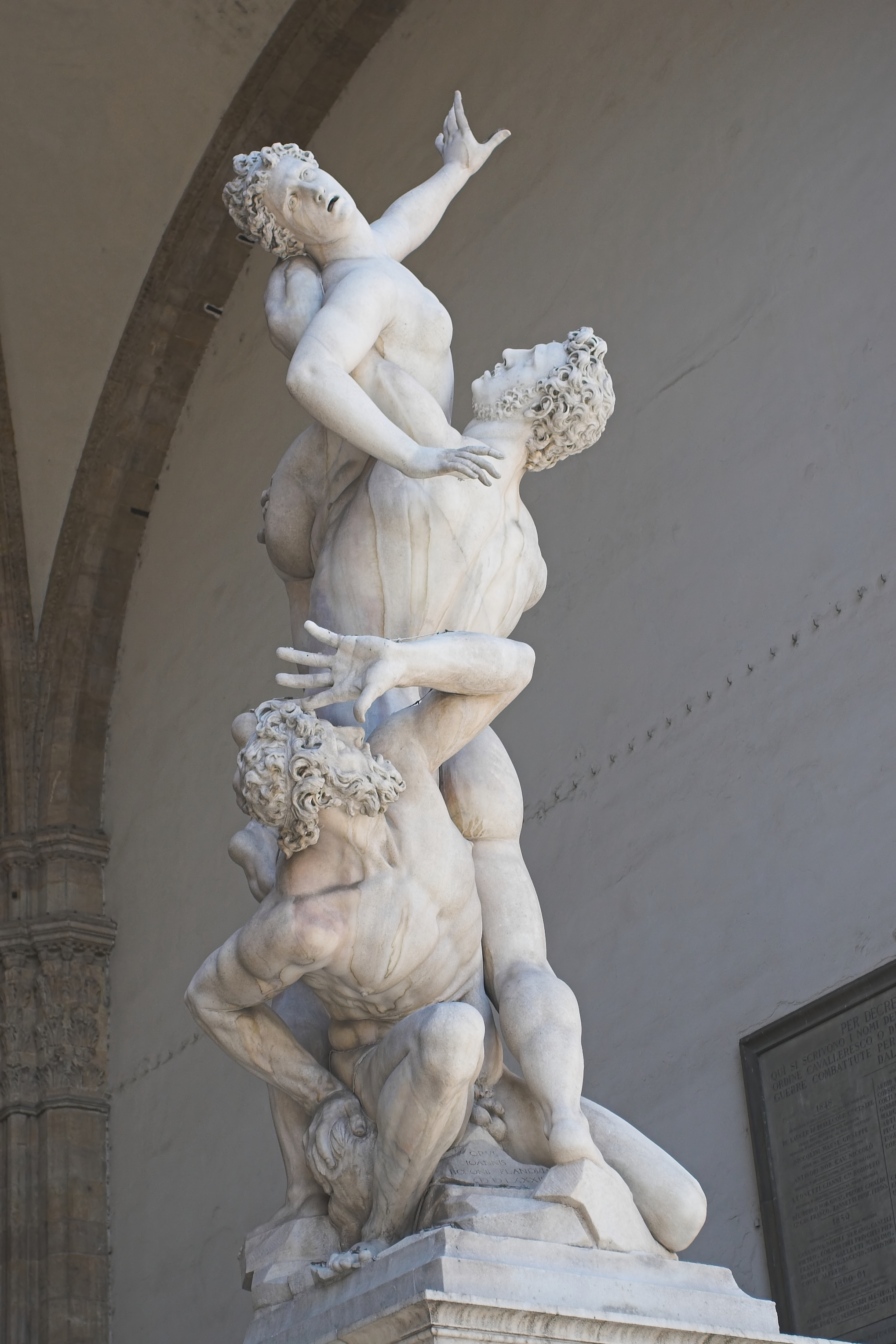<p>mannerist! can see from many angles </p><p>mass abduction of women, viewed as a way for the nation to grow, women received rights </p>