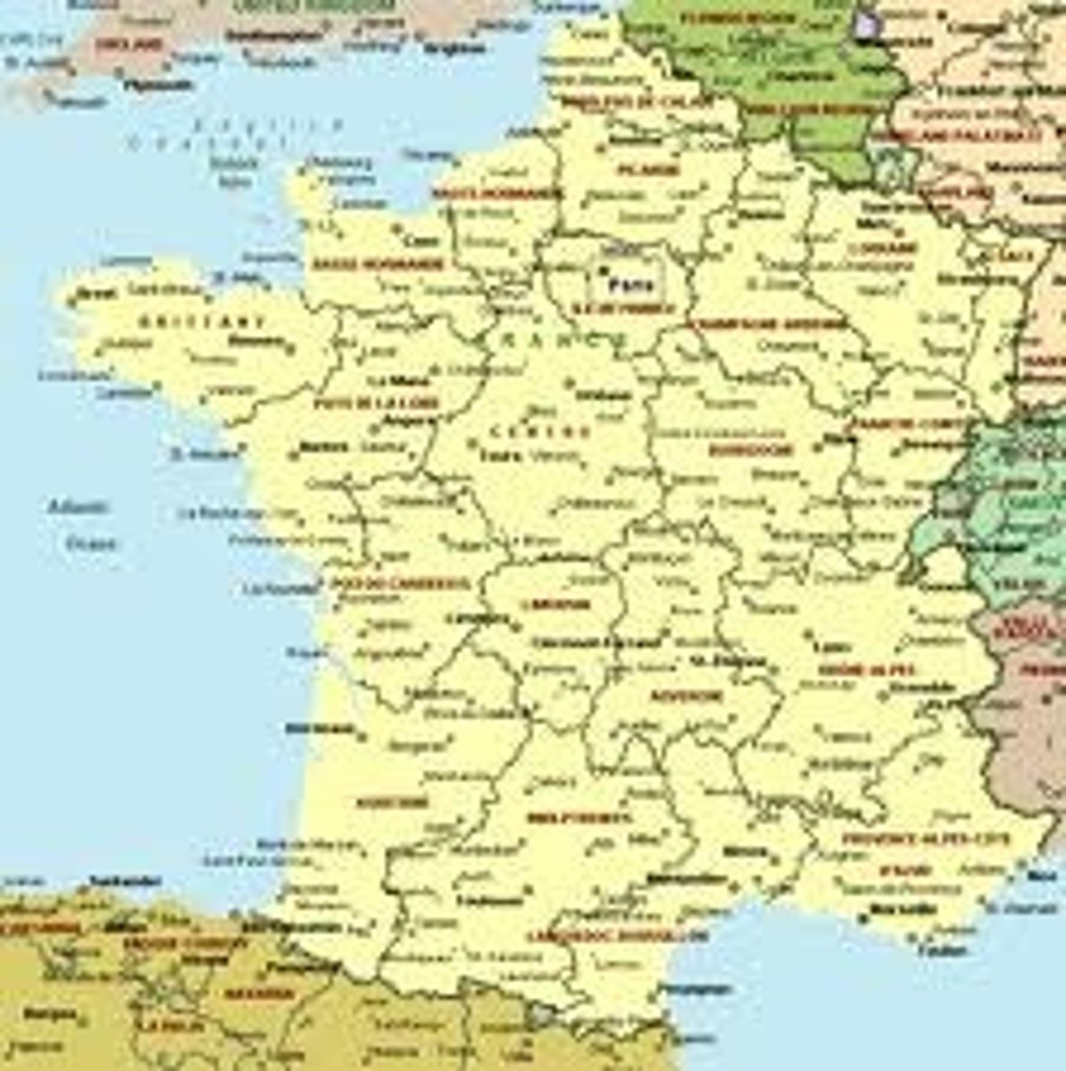 <p>a map of France</p>