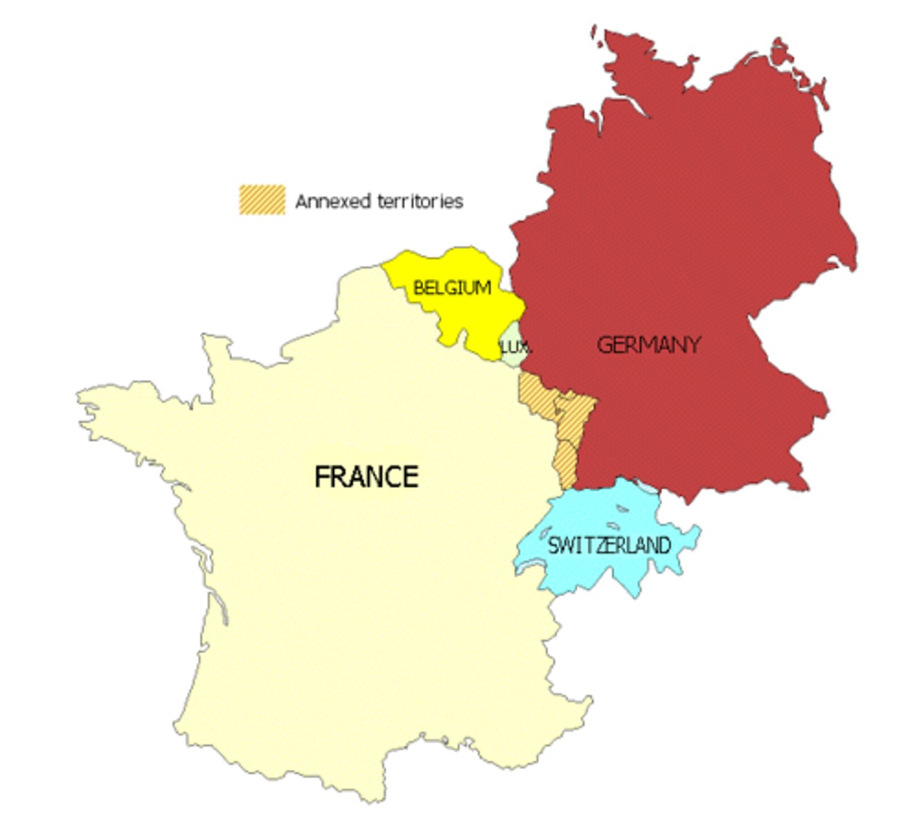 <p>These two french lands were lost in the Franco-Prussian war making the French more hostile towards Germany.</p>