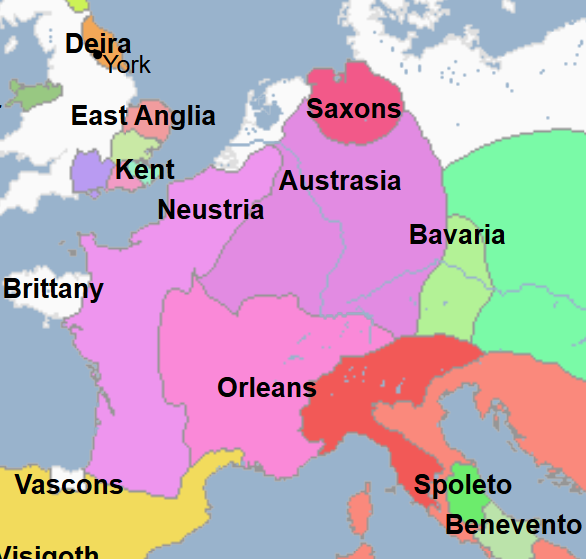 <ul><li><p>Merovingian King of the Franks at Austrasia (eastern Gaul) / Reims / Metz </p></li><li><p>Son of Clothar </p></li></ul><p></p>