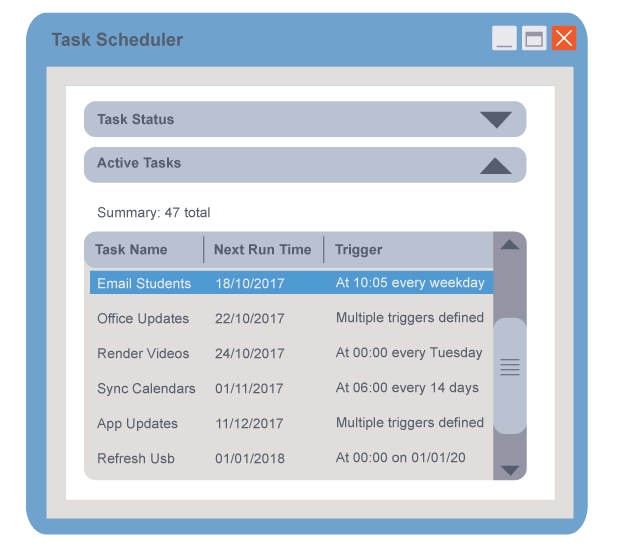 <p>process time is divided between tasks (time slices) so they run at same time</p>