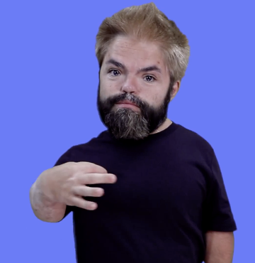 <p>Use an&nbsp;“F” handshape; tap the thumb-index finger claw to your chest multiple times</p>