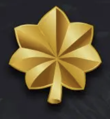 <p>Collar Device: Gold oak leaf</p>