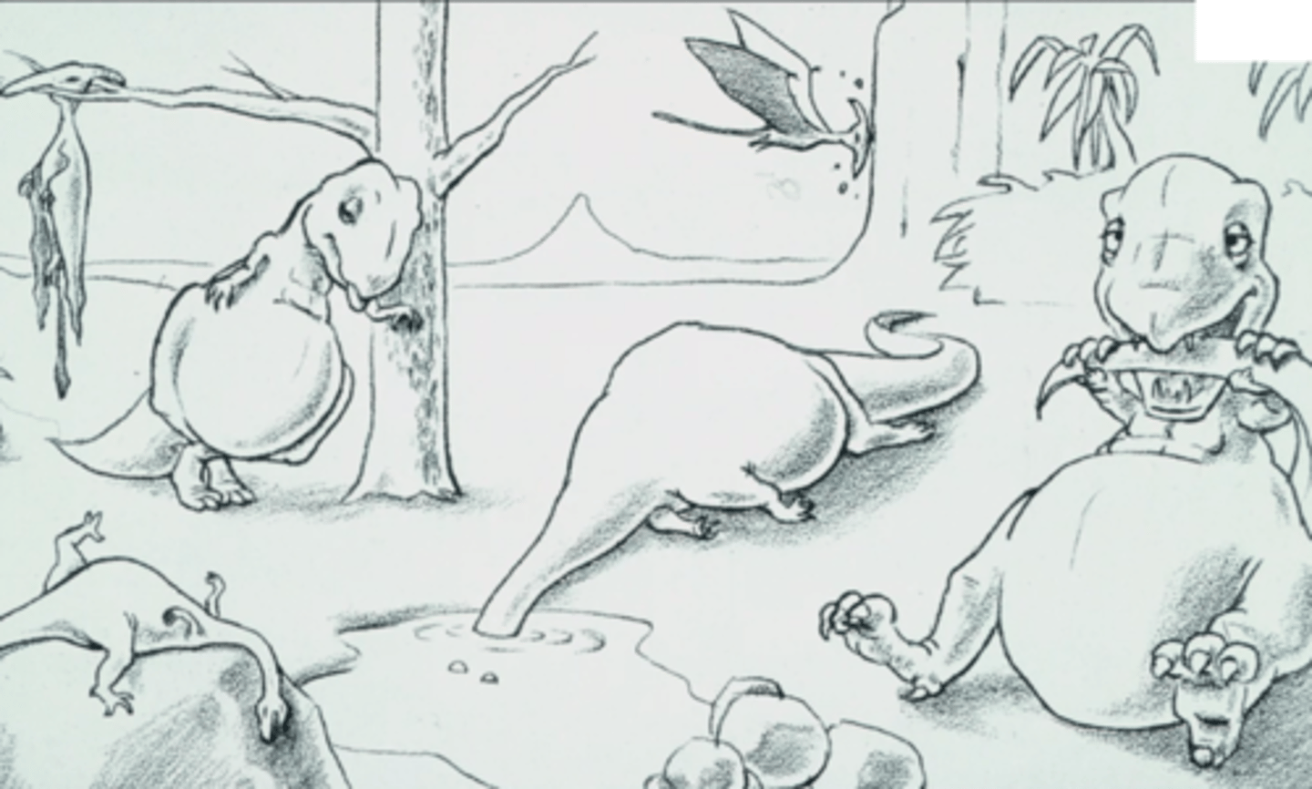 <p>Past: They were initially thought to be lazy and dumb lizards that sat around and did nothing all day long </p><p>Current: We now know that dinosaurs were highly active and some of them were incredibly intelligent as a result of their large brain to body size ratios. </p>