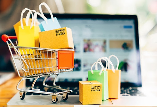 <p>refers to the rapid increase in consumer purchases made through the internet, especially during the late 20th and early 21st centuries. </p>