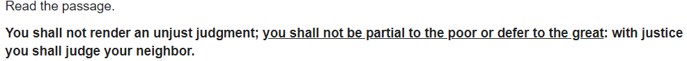 <p><span>Which principle of American government is reflected in this passage from the Bible?</span></p>