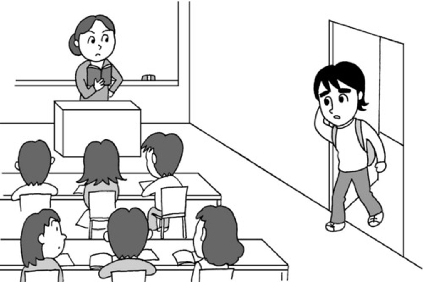 <p>to be late (for an appointment) (~に)</p>