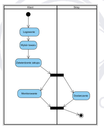<p>Diagram czynności z partycjami</p>