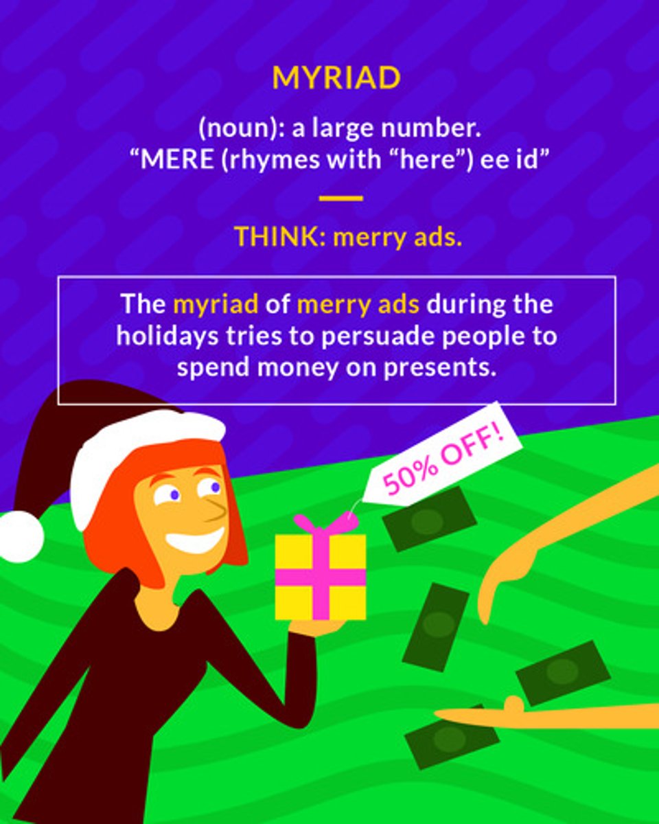 <p>(adj.) in very great numbers; (n.) a very great number</p><p>(noun) a large number</p>