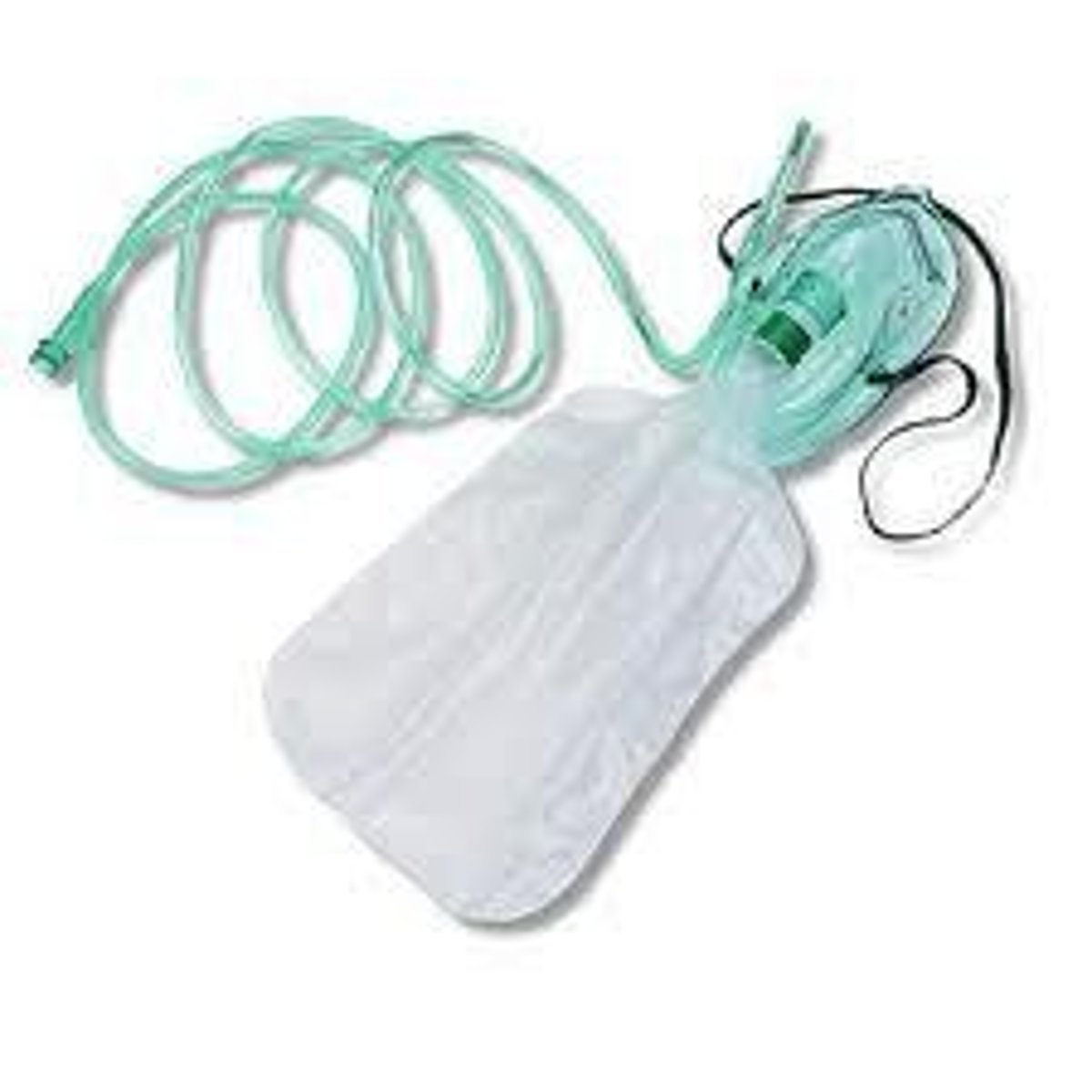 <p>A face mask with reservoir bag delivering high oxygen concentrations.</p>