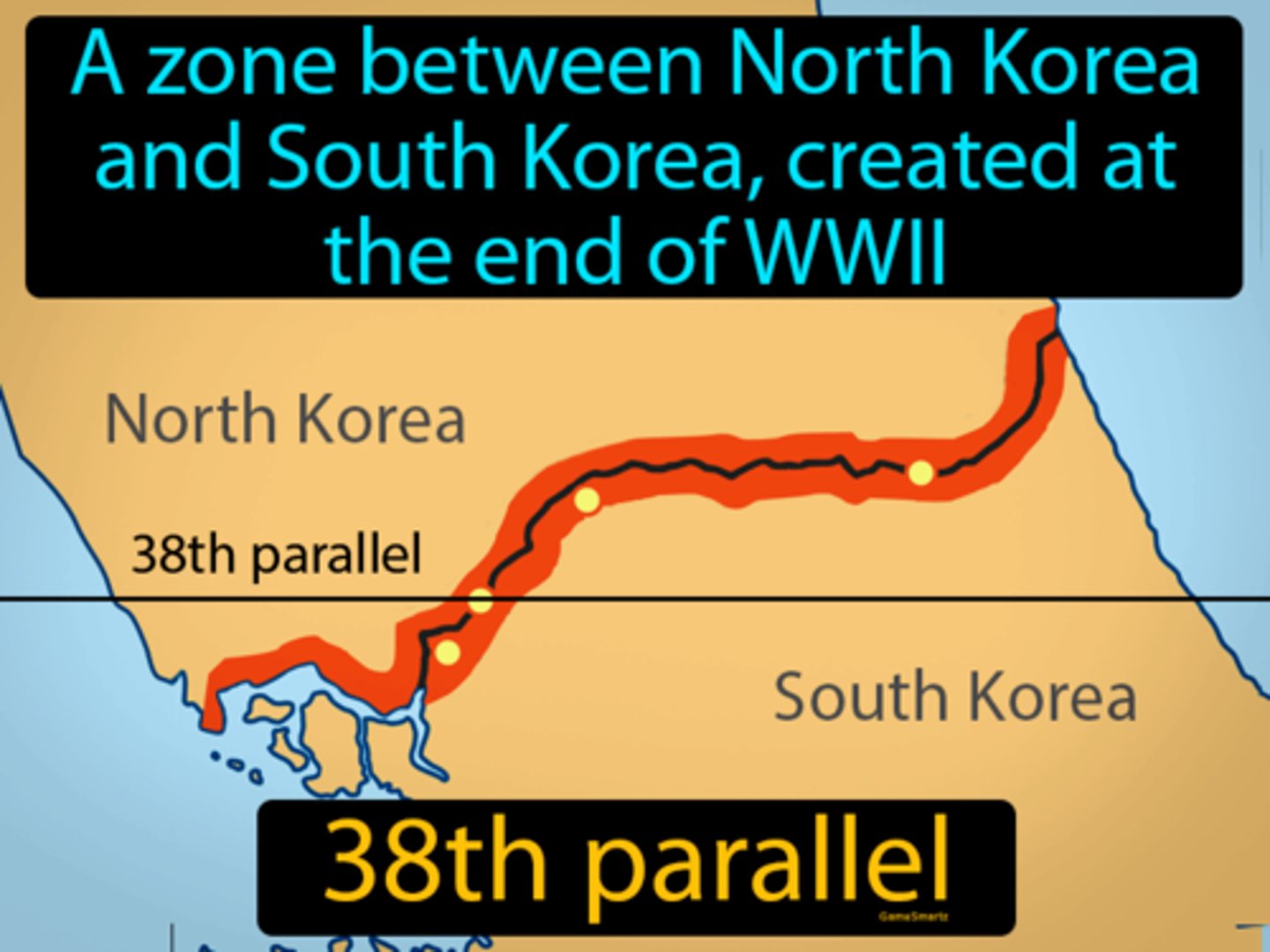 <p>At what parallel where North and South Korea were divided?</p>