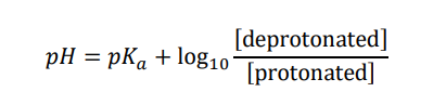 <p>Henderson-Hasselbalch equation</p><p>or you can use [salt]/[weak acid] instead if that is available</p>