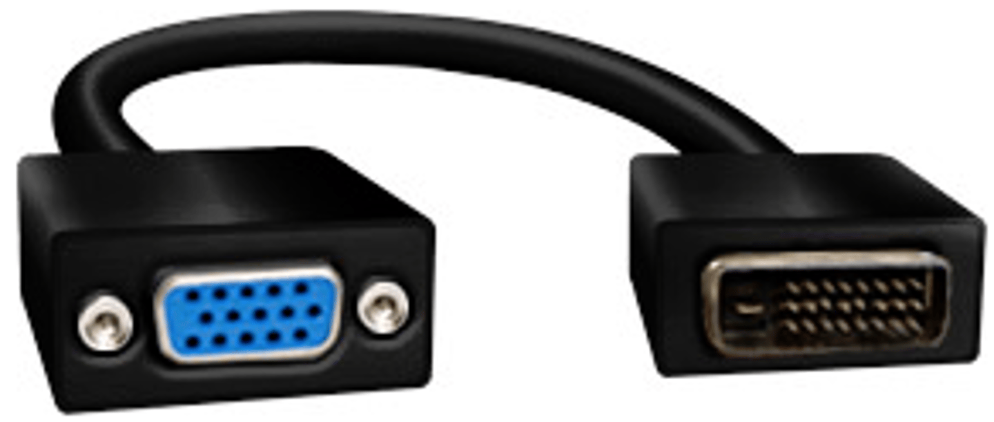 <p>DVI-A includes analog signals</p><p>Backwards compatible with VGA</p><p>-Only 640 x 480 resolution supported</p><p>-May only need an adapter</p><p>VGA to DVI Digital will need a converter</p>