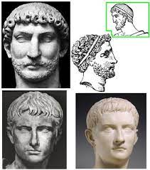 short, styled by a barber. curls came in and out of fashion. beards popular during Republic, clean shaven popular during Empirical