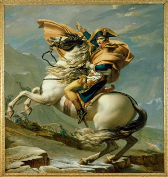 <p>David, Napoleon Crossing the Alps, 1800<br><em>Neoclassicism</em></p>