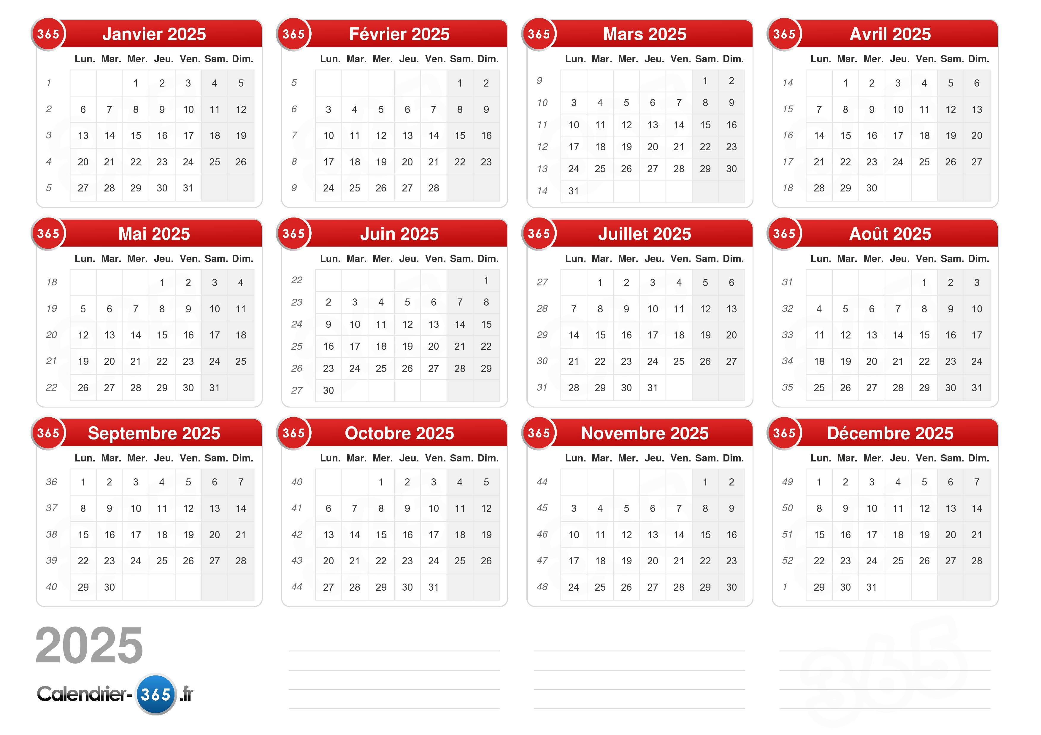 <p>Calendrier</p>