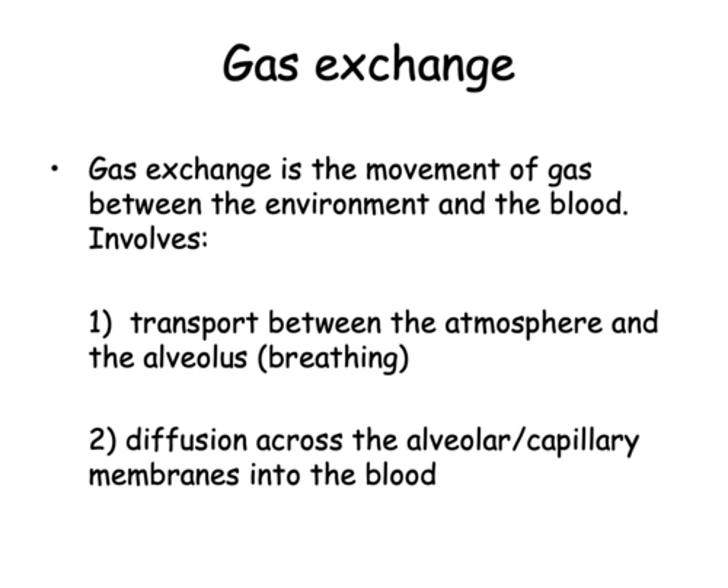 <p>Gas exchange</p>
