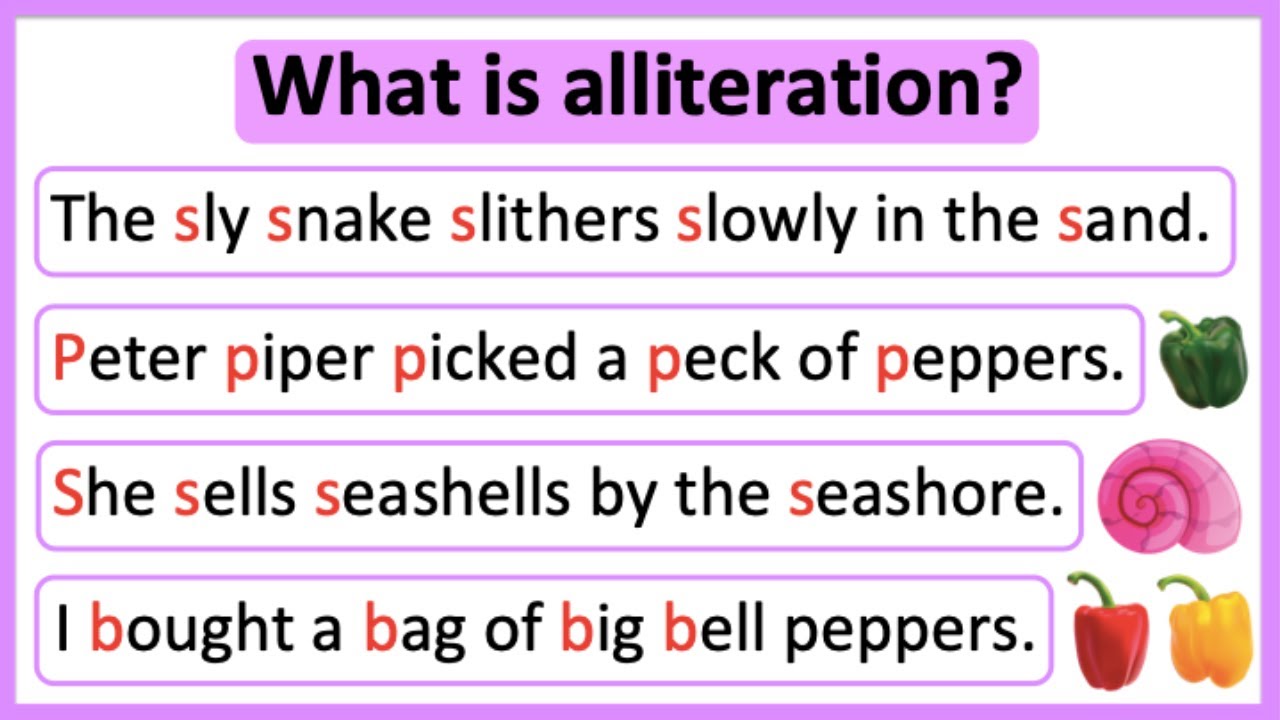 <p>The repetition of the initial consonant sounds in a series of words. </p><p>The occurrence of the same letter or sound at the beginning of words.</p>