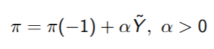 <p>𝛑(-1) = adaptive expectations </p><p>α = how responsive prices are to changes in AD (larger = more sensitive) → affects stickiness of prices</p><p>Y = output gap</p>