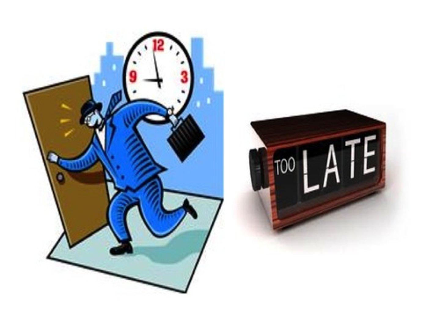 <p>to be late</p>
