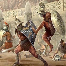 <p>Gladiator battles in Roman stadiums. The most important stadium was the Coliseum in Rome. Chariot Races</p>