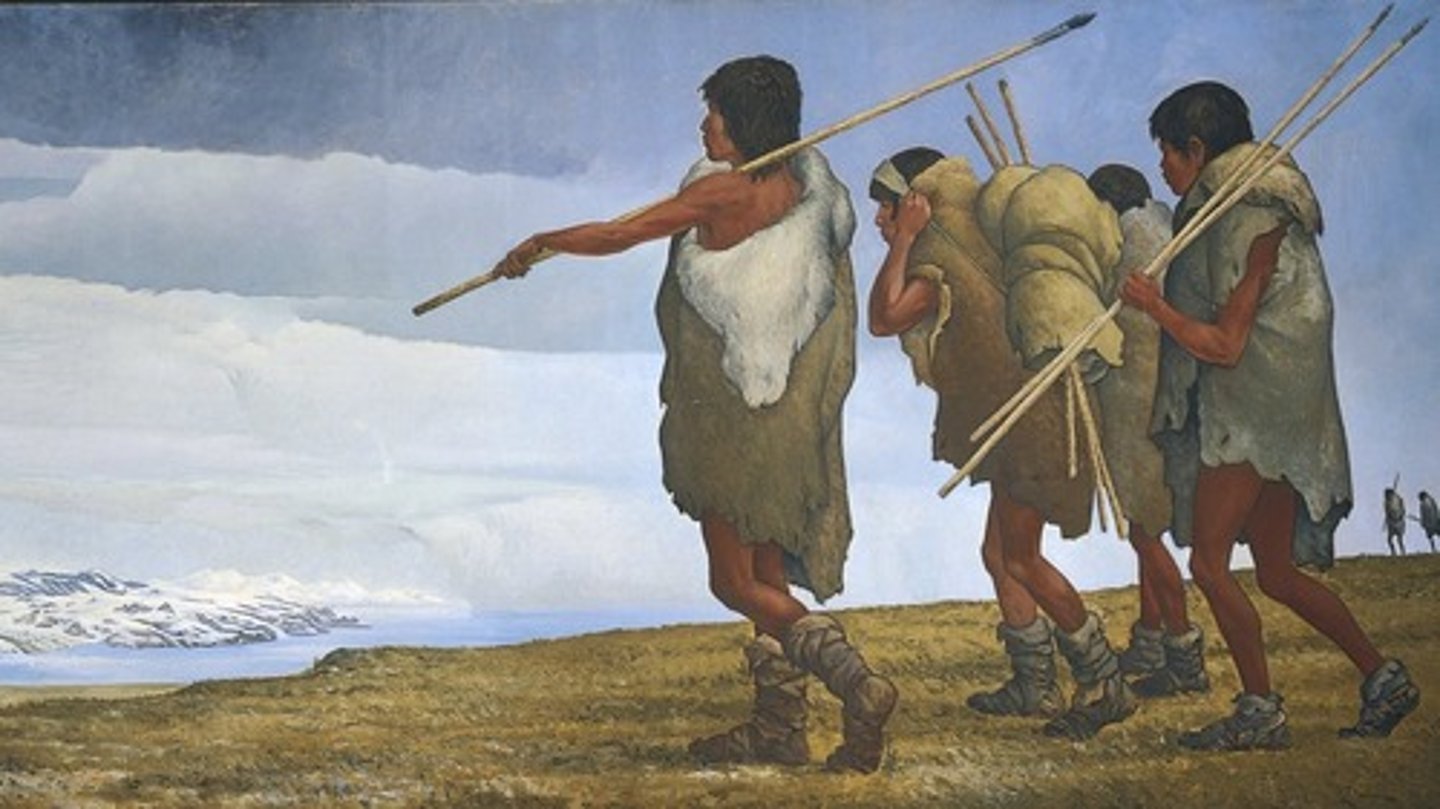 <p>move from one region to another and settle there</p>