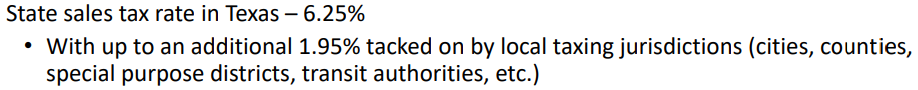 <p>__ - only paid by retail nurseries, this must apply if:</p><ul><li><p>sell or lease tangible personal property in Texas</p></li><li><p>sell taxable services in Texas</p></li></ul><p></p>
