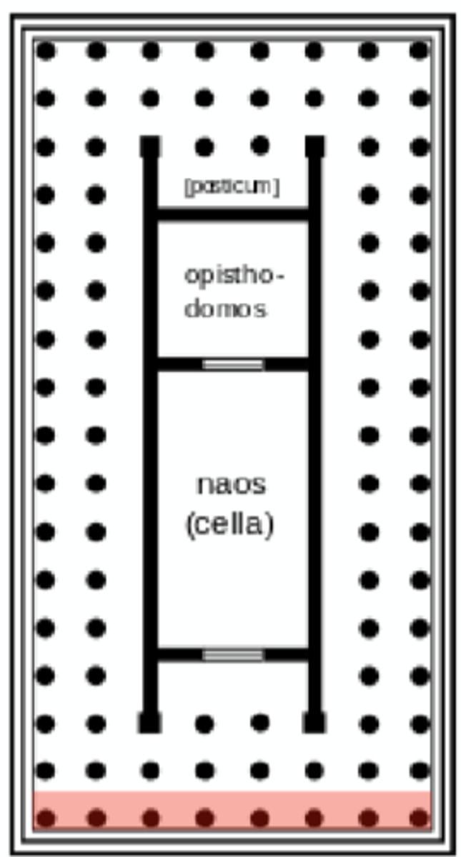 <p>8 columns across the front</p>