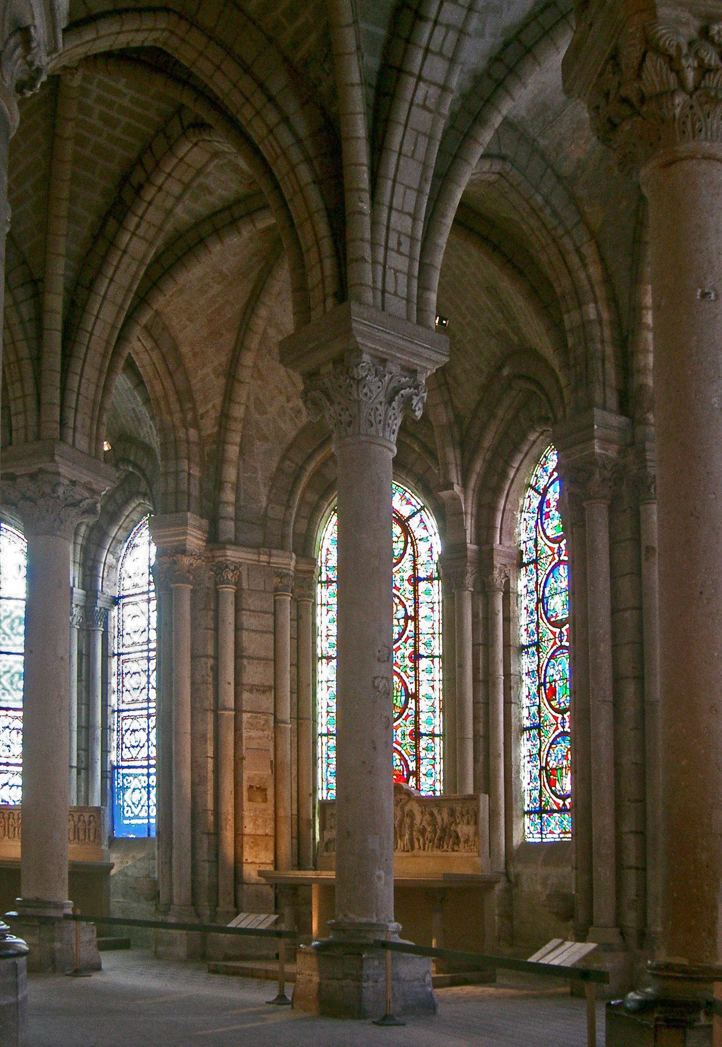 <p>Artist: Abbot Suger</p><p>Title: Abbey church of Saint-Denis </p><p>Medium: Stone, stained glass</p><p>Date: 1140-45</p><p>Culture: Gothic architecture </p>