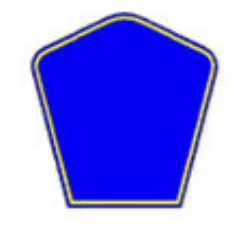 <p>curved pentagon blue</p>