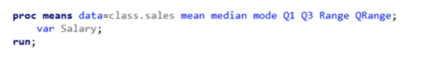 <p>request statistics after the dataset to override the default stats (includes the OTHER descriptive statistics referred too earlier)</p>