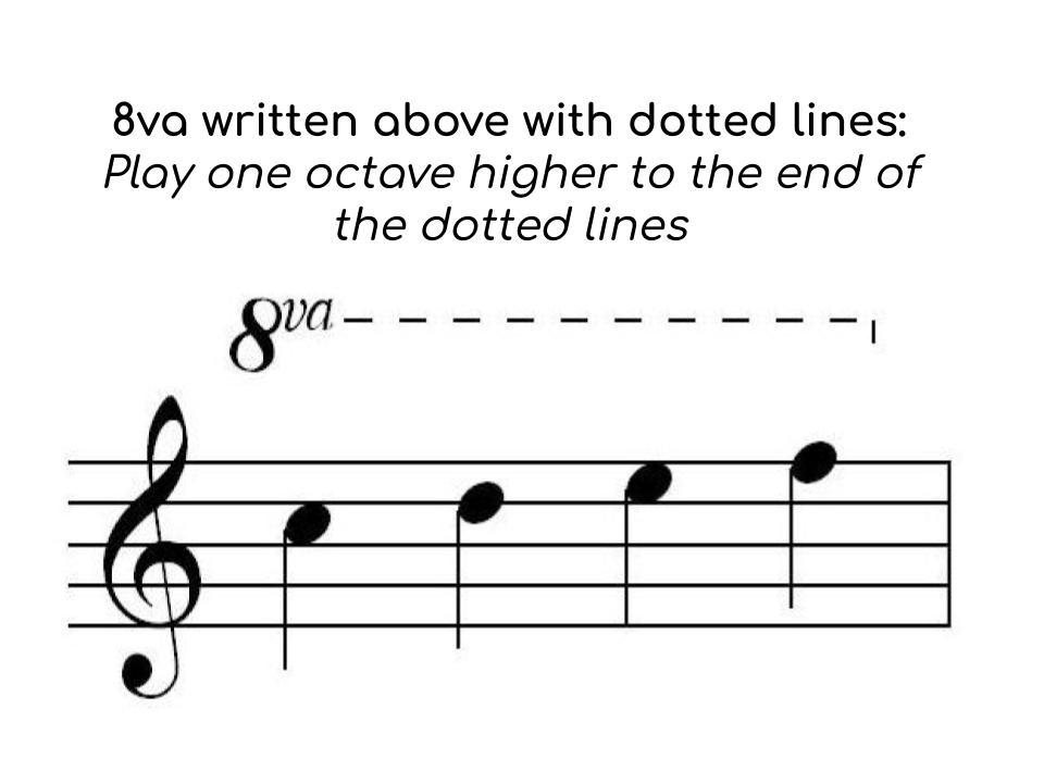 <p>over a note or notes</p>