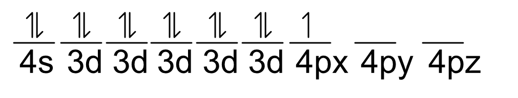 <p>Ga31 (Ar18) 4s2, 3d10, 4p1 Periodo: 4 Bloque: p Columna: 13 Grupo: III A Familia: Metales térreos Valencia: 3</p>