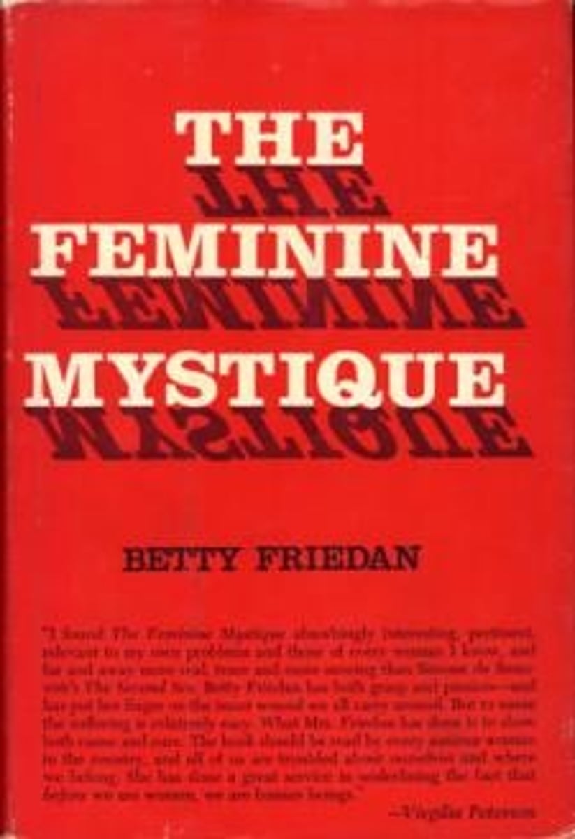 <p>written by Betty Friedan, journalist and mother of three children; described the problems of middle-class American women and the fact that women were being denied equality with men; said that women were kept from reaching their full human capacities.</p>