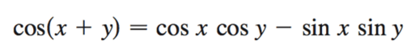 <p>cosx cosy - sinx siny</p>