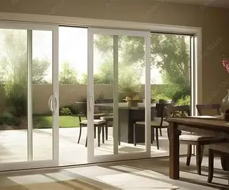 <p>a door that operates or moves on a track</p>