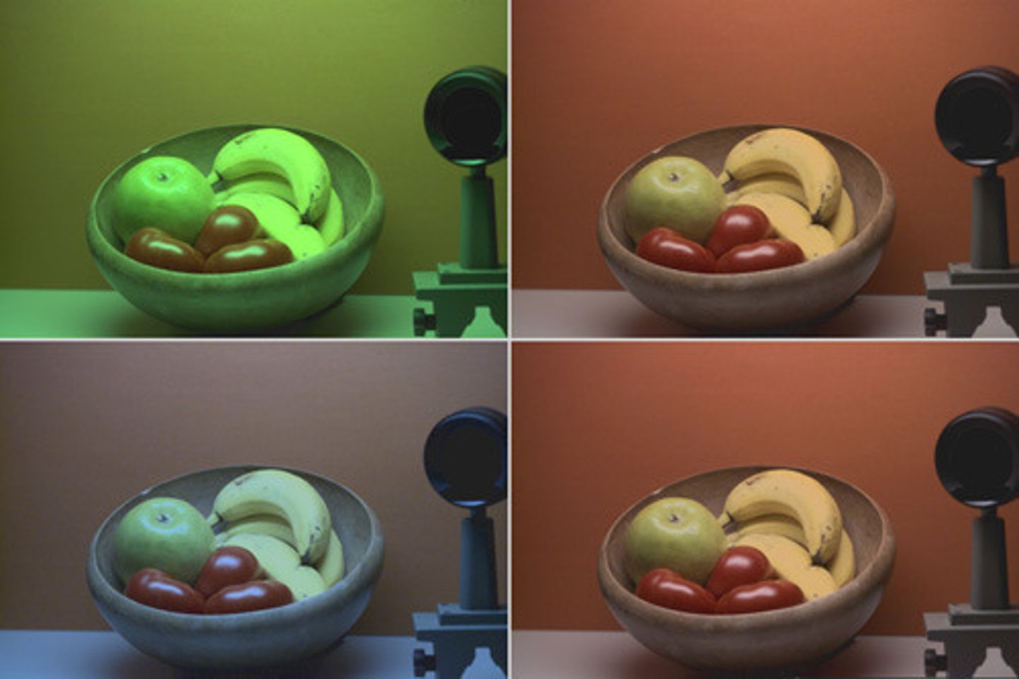 <p>(D) Color Constancy</p><p>Color constancy; Bananas are still perceived as yellow despite different shading.</p>