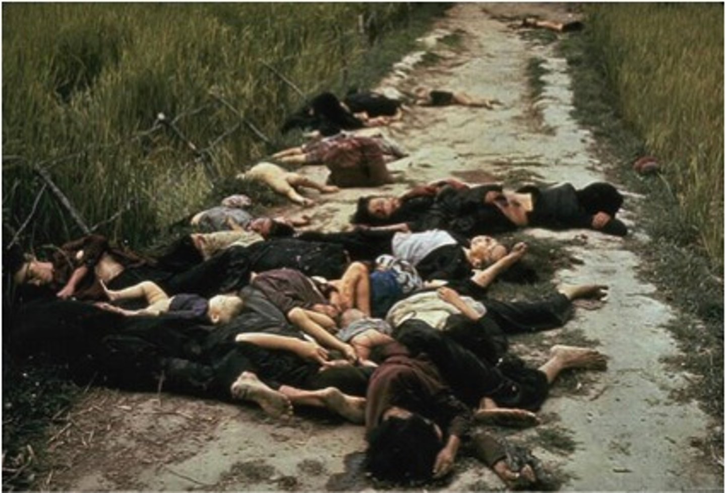 <p>us troops kill women and children in Vietnam -- helped lead to public's desire to end war (under Nixon)</p>