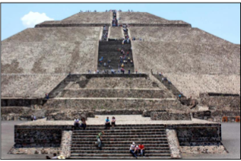 <p>Teotihuacán. </p><p><span>the largest&nbsp;</span><br><span>monument (64 meters), with a cave&nbsp;</span><br><span>running below it for about 100 meters.&nbsp;</span><br><span>Most of its content was looted in antiquity</span></p>