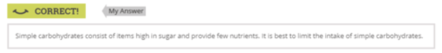 <p>I need to consume additional simple carbohydrates</p>