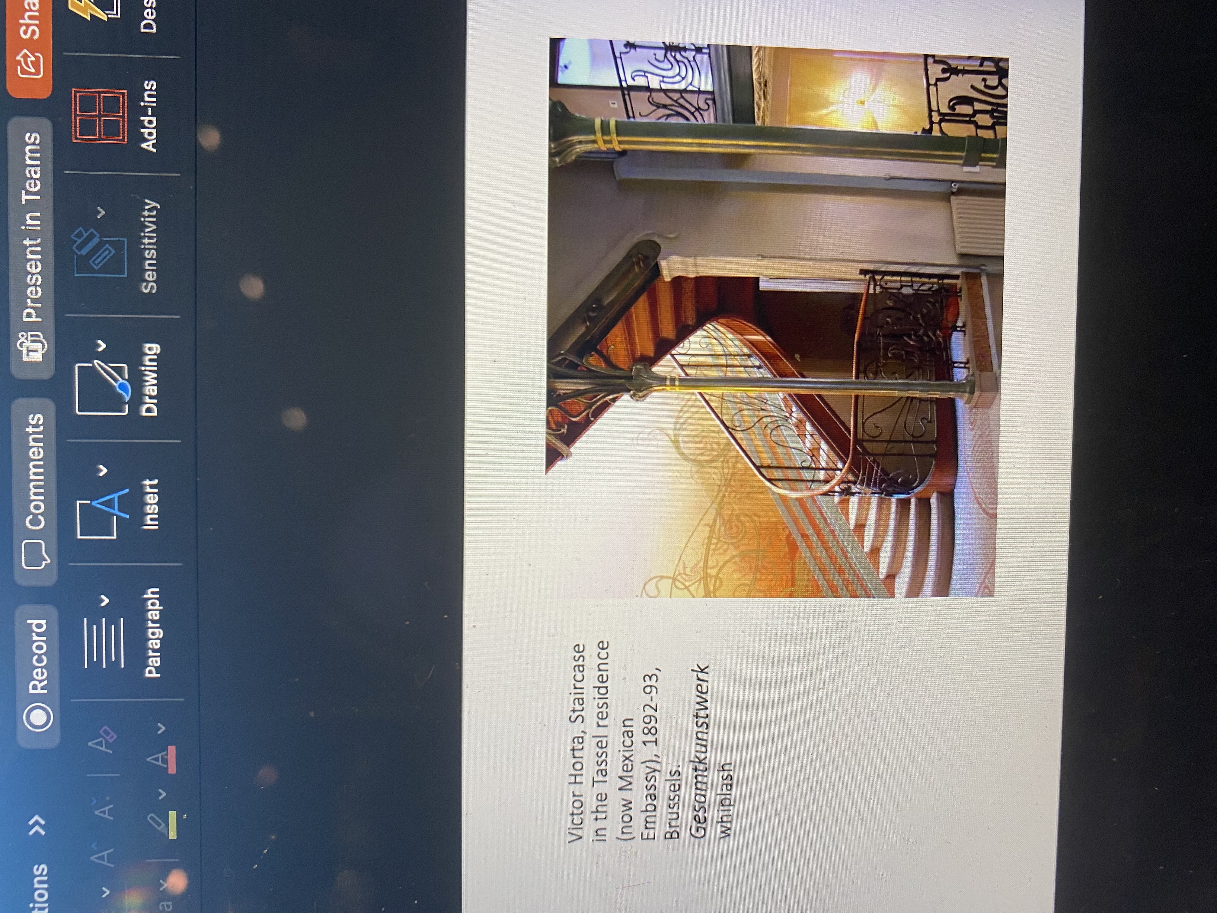 <p><span>Victor Horta, Staircase in the Tassel residence (now Mexican Embassy), 1892-93, Brussels.<br>Gesamtkunstwerk<br>whiplash</span></p>