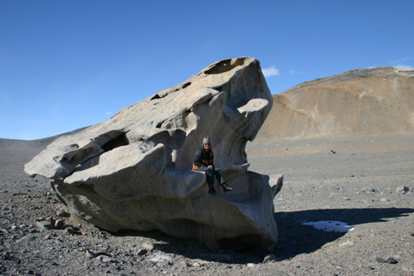 <p>rocks shaped by wind blown sediments</p>