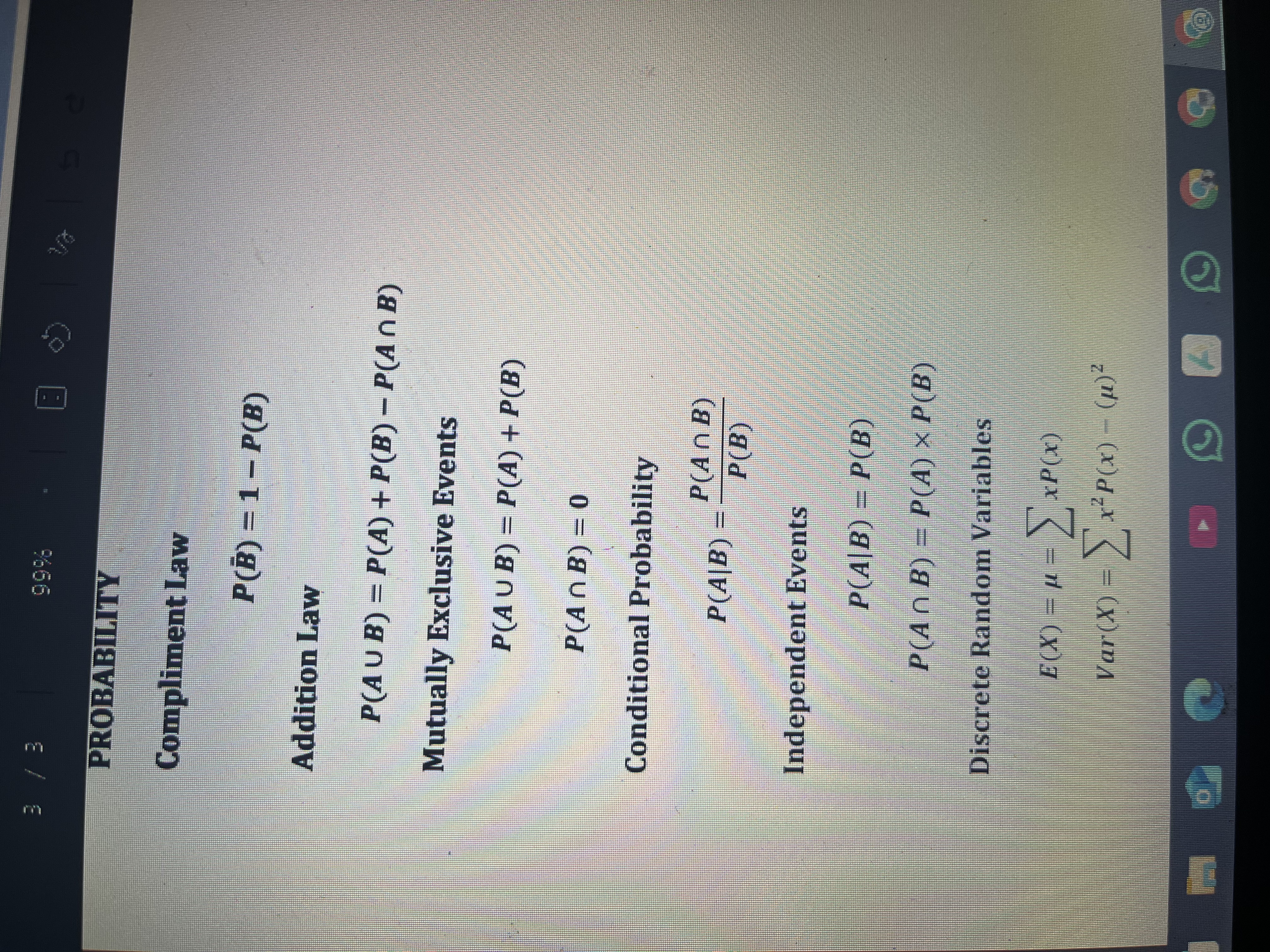 <p>P(A only) = P(A) - P(A and B)</p><p>P(A or B but not both) = P(A) + P(B) - 2P(A and B)</p><p>P neither = 1 - P(A U B)</p>